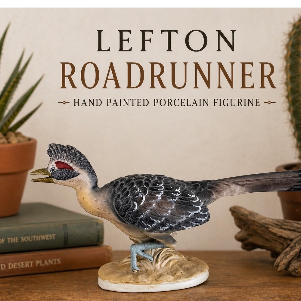 Lefton Roadrunner Hand‎ Painted Porcelain Figurine Southwestern Bird Decor